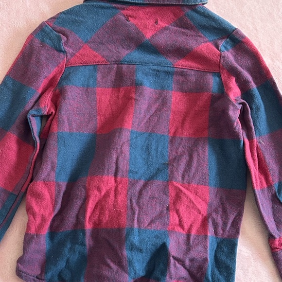 7 For All Mankind Red and Blue Plaid Long-Sleeve Blouse - Picture 6 of 10